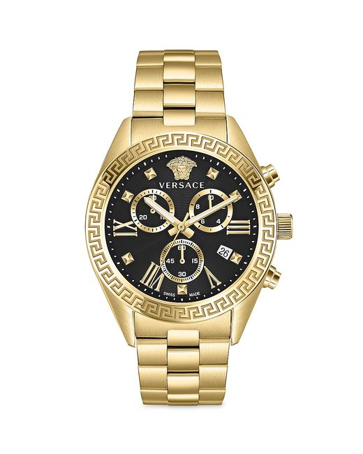 Versace Greca Chrono Goldtone Stainless Steel Watch
