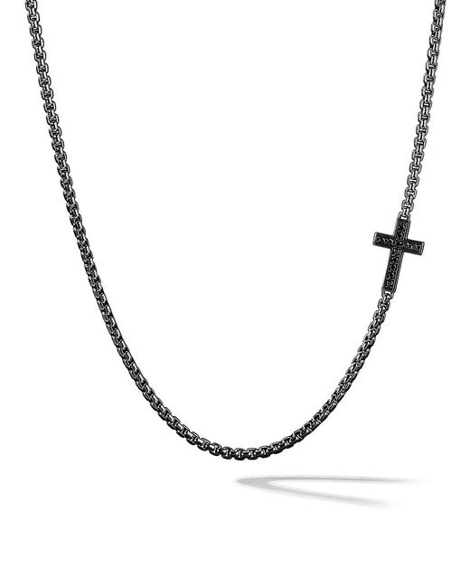 David Yurman Streamline Cross Station Necklace with Pavé Diamonds
