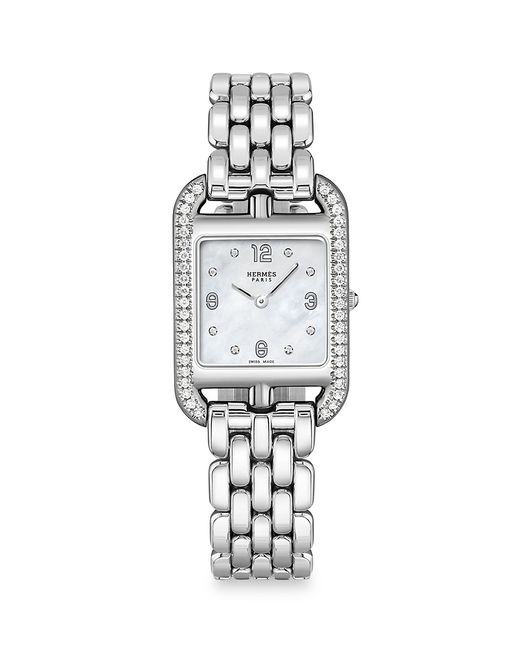 Hermès Cape Cod Stainless Diamond Bracelet Watch