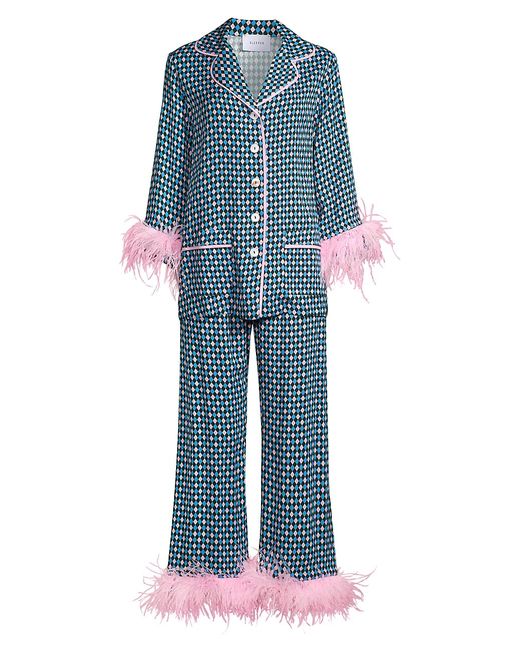 Sleeper Party Feather-Embellished Pajama Set