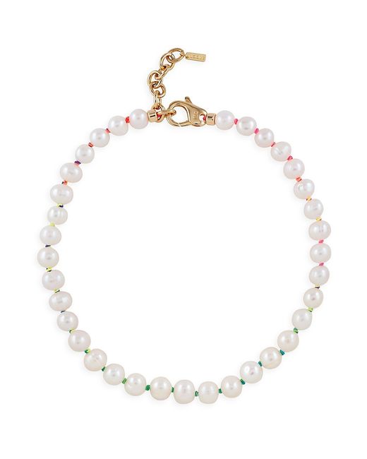 Martha Calvo 14K Gold-Plated Freshwater Pearl Neon Knotted Necklace