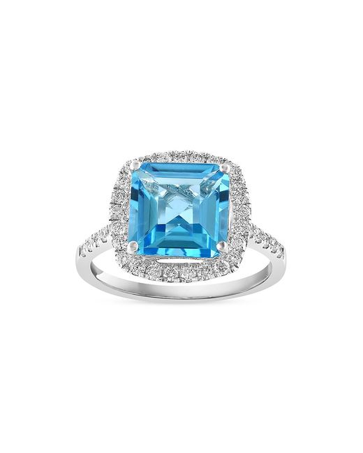 Saks Fifth Avenue Collection 14K Topaz 0.45 TCW Diamond Halo Ring