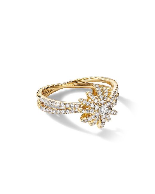 David Yurman Starburst Ring in 18K Gold with Pavé Diamonds