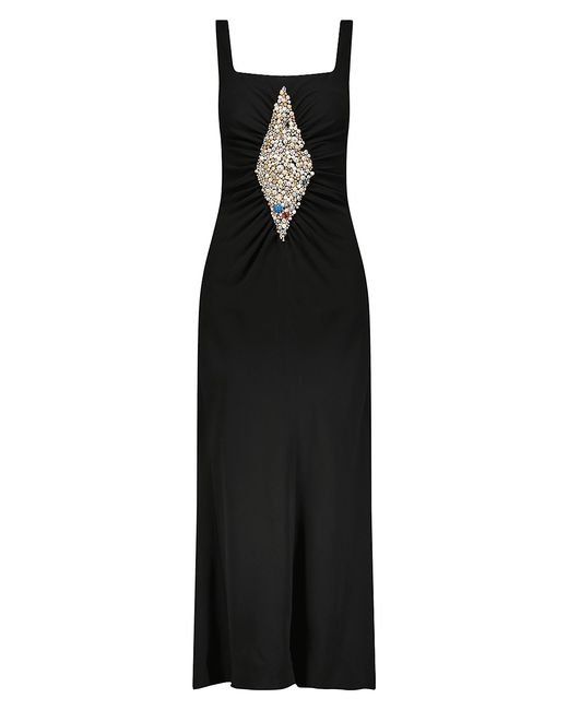 Marina Moscone Slip Dress With Diamond Inlay