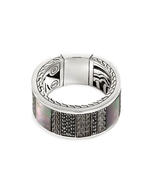 John Hardy Thailand Carved Chain Inlay Band Ring