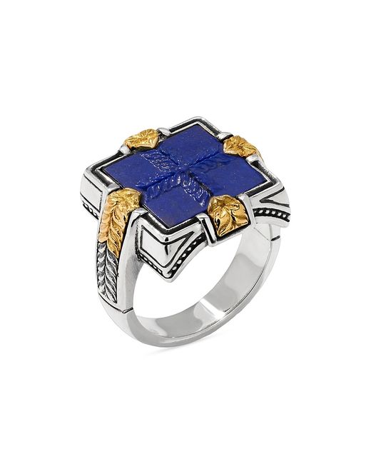 Konstantino Laconia Sterling 18K Yellow Gold Lapis Lazuli Ring