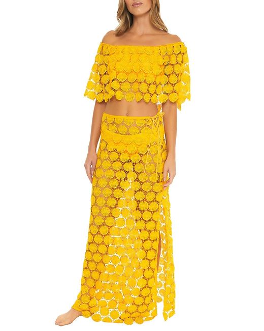 Trina Turk Bardot Crochet Maxi Skirt