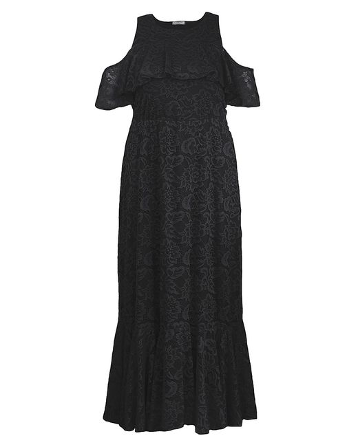 Kiyonna Riviera Lace Cold-Shoulder Gown