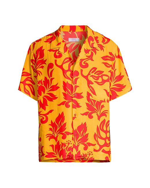 Erl Printed Woven Button-Front Shirt Tropical Flowers