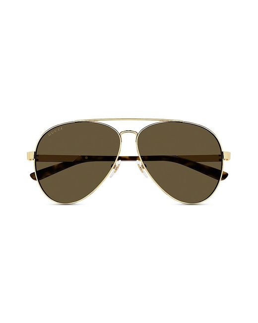 Gucci Archive Details 61MM Metal Pilot Sunglasses