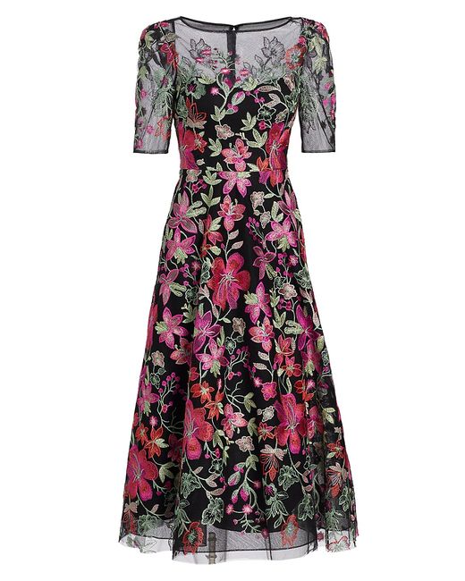 Teri Jon by Rickie Freeman Floral Embroidered A-Line Cocktail Dress