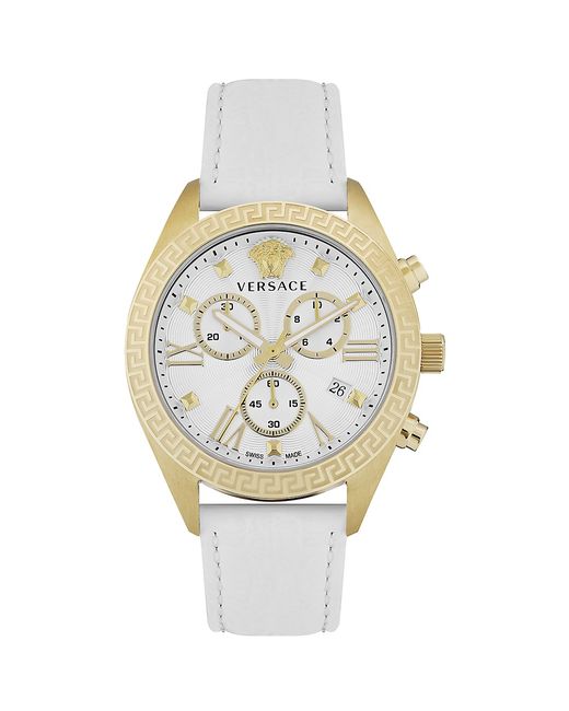 Versace Greca Chronograph Stainless Steel Leather Strap Watch/40MM