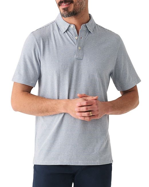 Faherty Brand Movement Pinstriped Cotton-Blend Polo Shirt