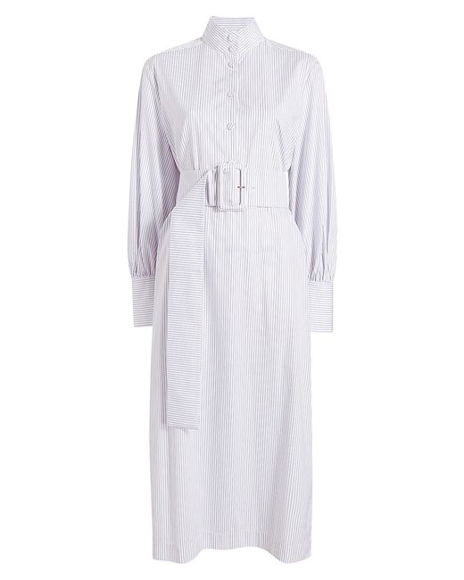Another Tomorrow Striped Belted Shirtdress
