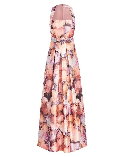 Kay Unger Annette Belted Floral Gown