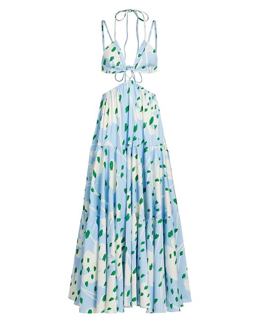 Monse Floral Strappy Cut-Out Maxi Dress