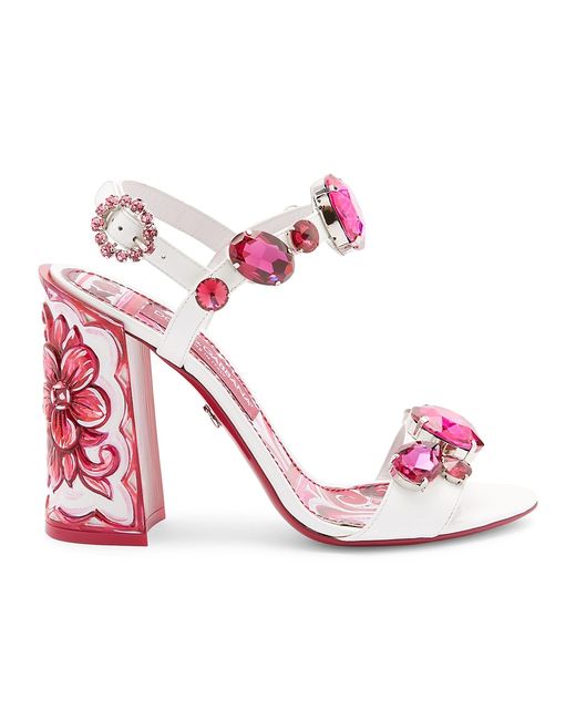 Dolce & Gabbana 105MM Jewelled Floral Sandals