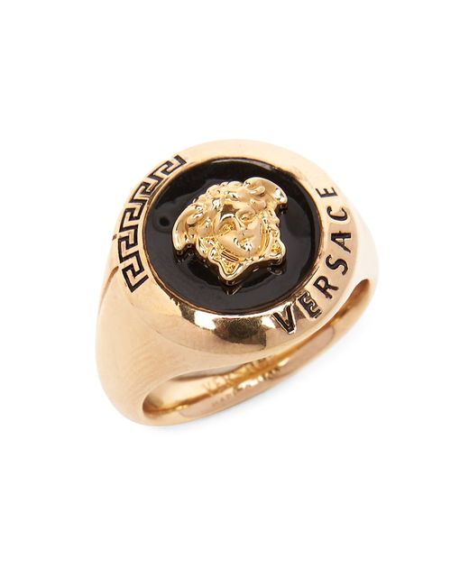 Versace Goldtone Enamel Medusa Ring