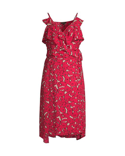 Donna Karan Rustic Chic Georgette Wrap Midi-Dress