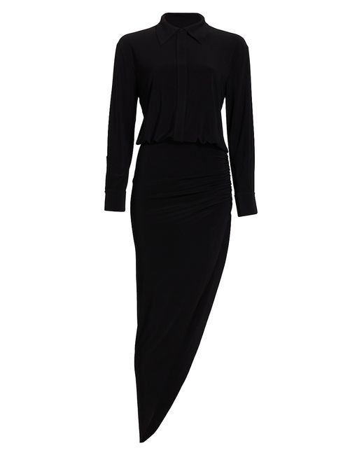 Norma Kamali Side Drape Asymmetric Midi-Dress
