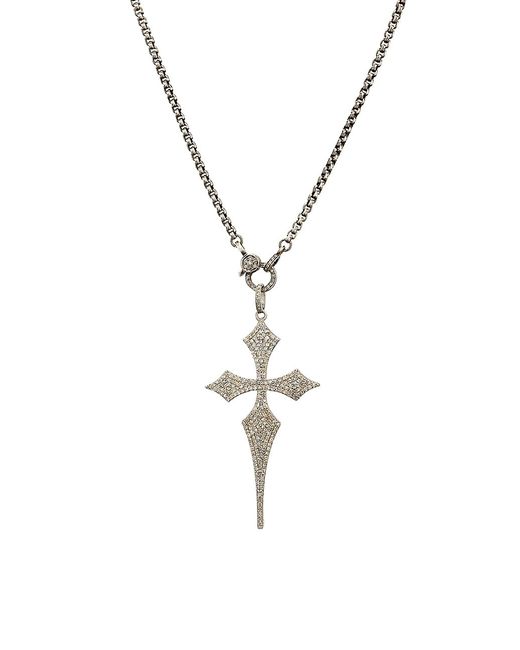 Nina Gilin Black-Rhodium-Plated 1.65 TCW Diamond Cross Pendant Necklace