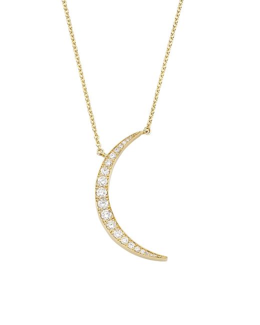 Saks Fifth Avenue Collection 14K Yellow 0.82 TCW Natural Diamond Crescent Moon Pendant Necklace