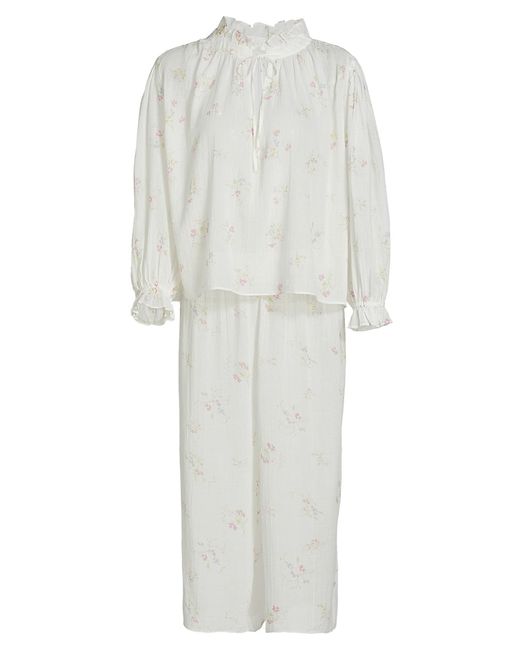 Polo Ralph Lauren Peasant Top Capri 2-Piece Pajama Set XS