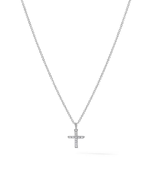 David Yurman Cable Collectibles Diamond Cross Pendant Necklace