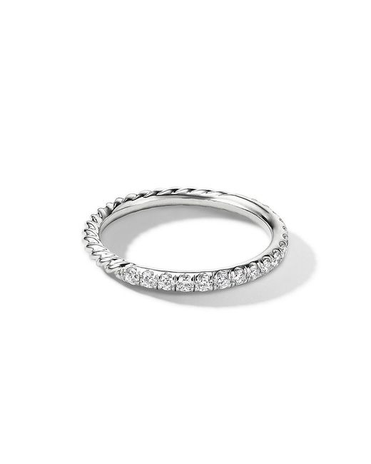 David Yurman Cable Collectibles Stack Ring in 18K with Pavé Diamonds