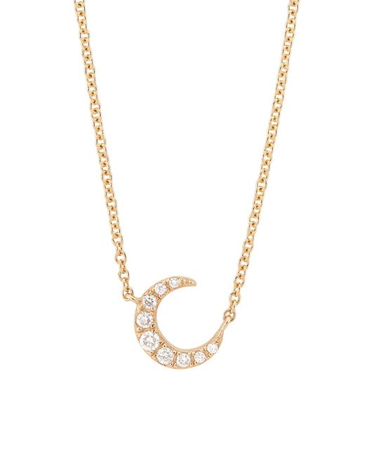Saks Fifth Avenue Collection 14K 0.5 TCW Diamond Mini Crescent Moon Pendant Necklace