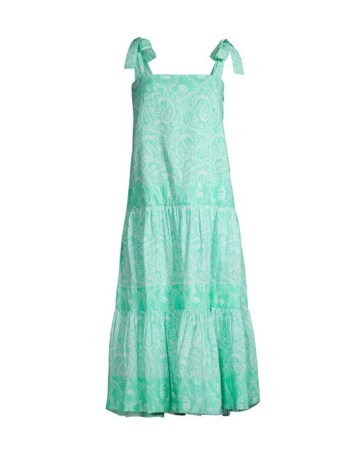 Ro's Garden Vail Paisley Tiered Midi-Dress XS
