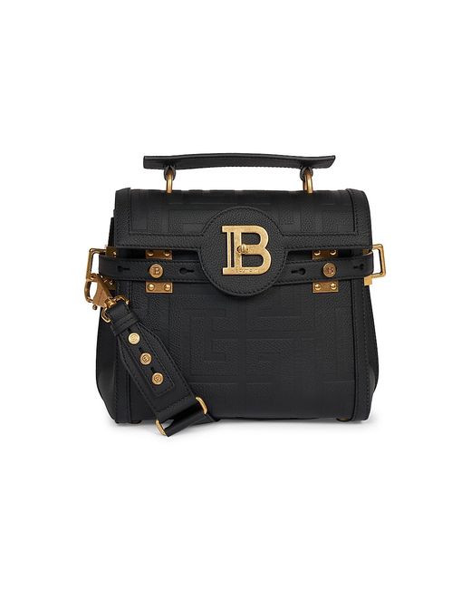 Balmain B-Buzz 23 Monogram-Embossed Top-Handle Bag