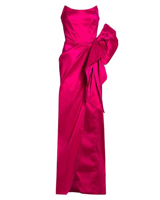 Michael Costello Collection Collette Strapless Bow Column Gown 2