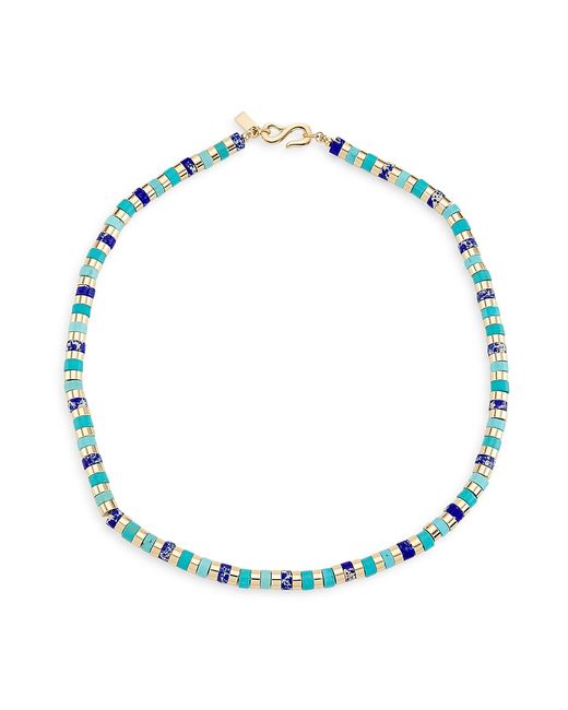 Kenneth Jay Lane 14K-Gold-Plated Turquoise Lapis Lazuli Beaded Necklace