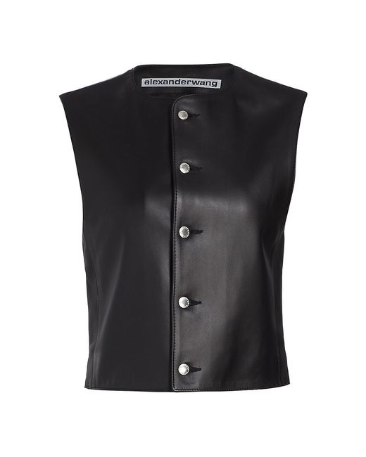 Alexander Wang Leather Buttoned Vest XS
