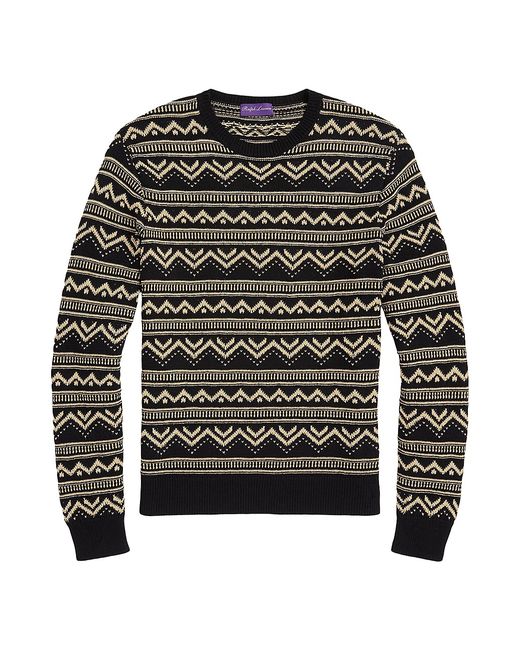 Ralph Lauren Purple Label Jacquard Silk Cashmere-Blend Sweater Large