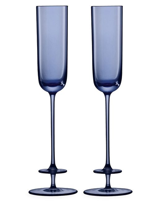 Lsa Champagne Theatre Two-Piece Glass Flute Set Midnight