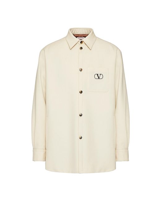 Valentino Gabardine Shirt Jacket With Vlogo Signature Patch