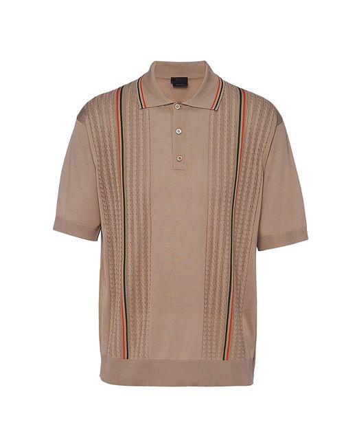 Prada Silk and Cotton Polo Shirt 36