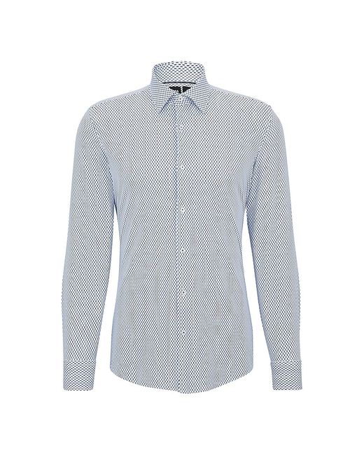 Boss Slim-Fit Shirt in Patterned Performance-Stretch Fabric 14.5
