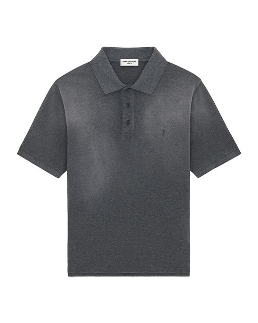 Saint Laurent Cassandre Polo Shirt in Cotton Piqué Medium