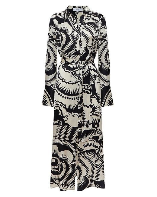 Reiss Tilly Belted Printed Maxi Dress 6