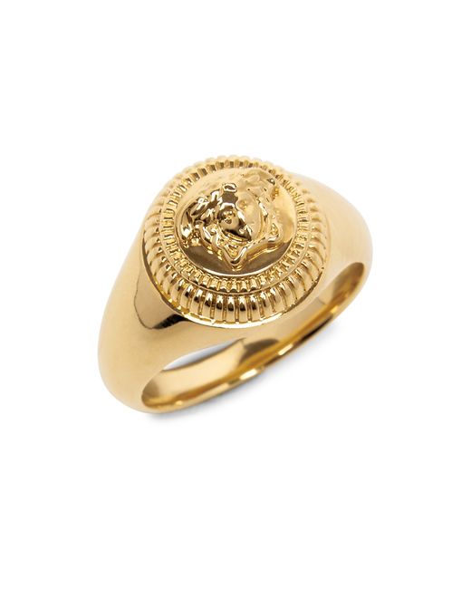 Versace Goldtone Medusa Signet Ring Gold