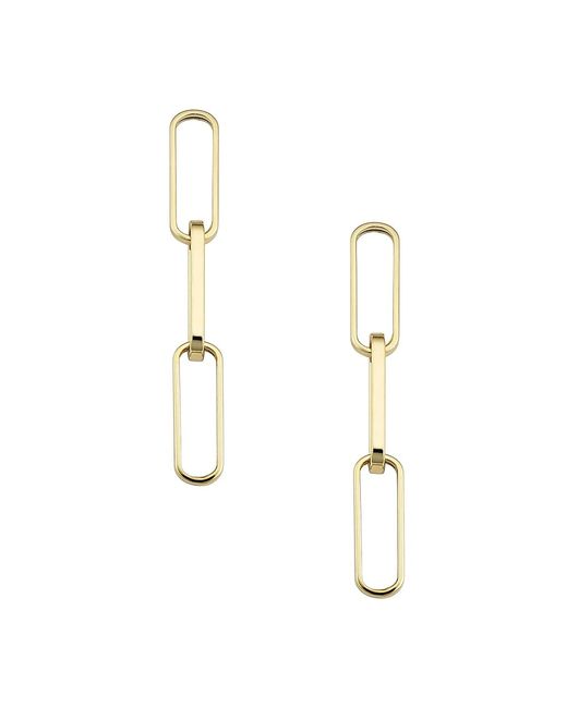 Oradina 14K Solid Gold Venice Link Bold Drop Earrings