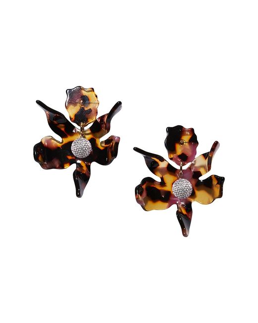 Lele Sadoughi Crystal Lily 14K Gold-Plate Acetate Drop Earrings