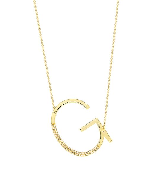 Saks Fifth Avenue Collection 14K Gold 0.14 TCW Diamond Initial Pendant Necklace