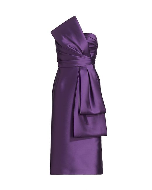 Alberta Ferretti Strapless Bow-Embellished Dress