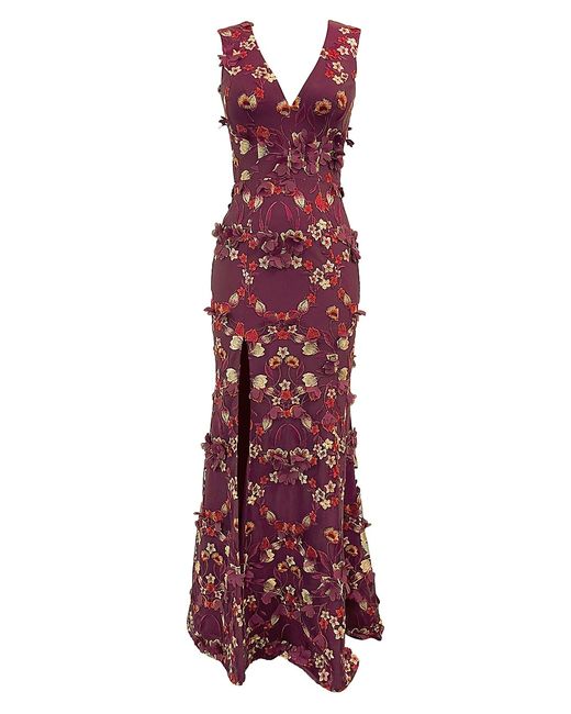 Dress the population Sandra Floral-Embroidered Gown