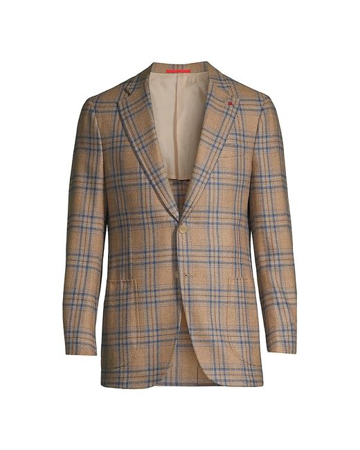 Isaia Domenico Plaid Wool Two-Button Sport Coat