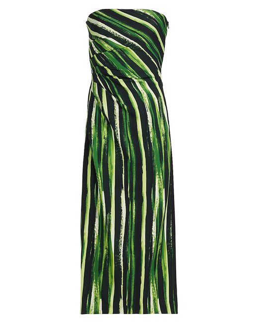 Proenza Schouler Painted Stripe Strapless Midi-Dress